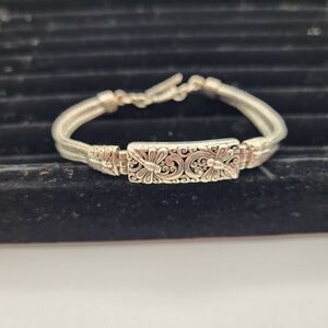 Vintage ATI ID Annika Witt 925 Sterling Ladies 7.5" Dragonfly Toggle Bracelet